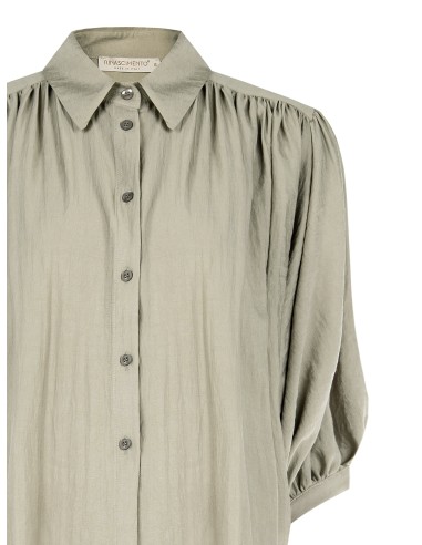 Camisa ampla em tecido leve misto de viscose com mangas morcego Rinascimento