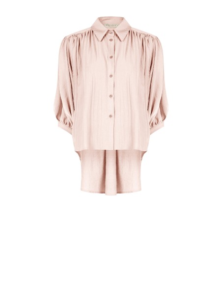 Camisa ampla em tecido leve misto viscose com mangas morcego Rinascimento