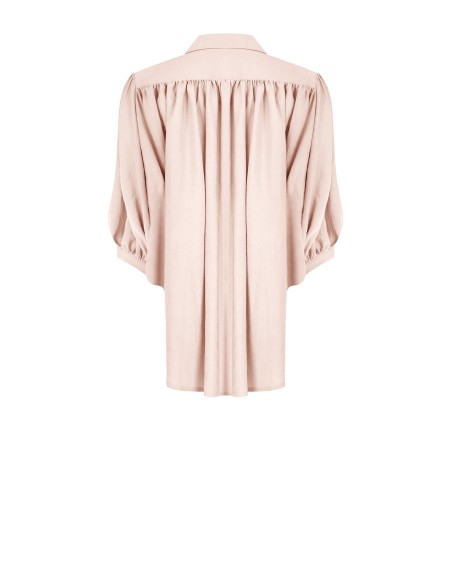 Camisa ampla em tecido leve misto de viscose com mangas morcego Rinascimento