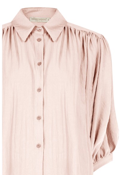 Camisa ampla em tecido leve misto de viscose com mangas morcego Rinascimento