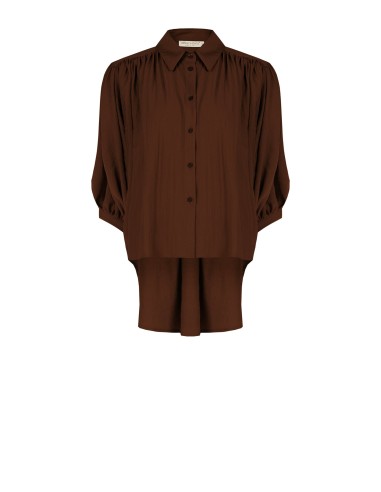 Camisa ampla em tecido leve misto de viscose com mangas morcego Rinascimento