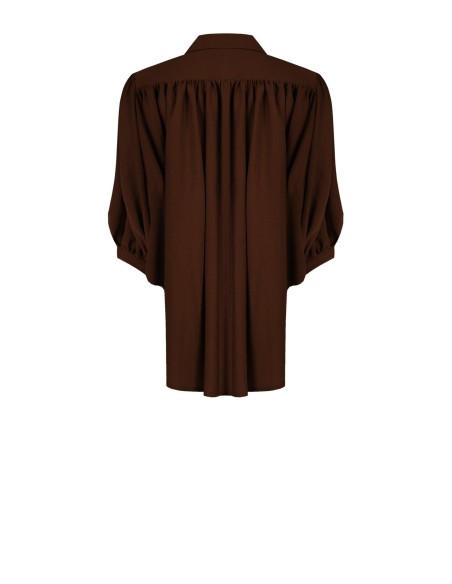 Camicia Ampia In Tessuto Leggero Misto Viscosa Con Maniche A Pipist...