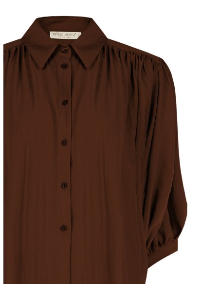 Camisa ampla em tecido leve, mistura de viscose, com mangas morcego Rinascimento
