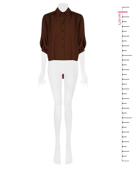 Camisa ampla em tecido leve misto de viscose com mangas morcego Rinascimento