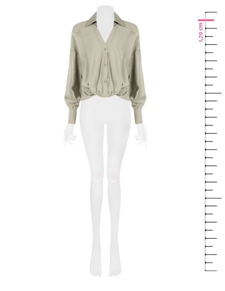 Camicia Ampia A Palloncino Davanti In Tessuto Leggero Misto Viscosa...