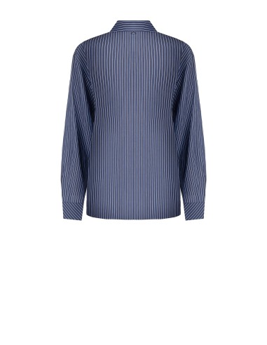Camisa fluida em mistura de viscose com efeito ligeiramente amarrotado Rinascimento