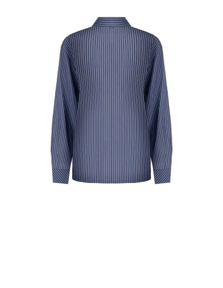 Camisa fluida em mistura de viscose com efeito ligeiramente amarrotado Rinascimento