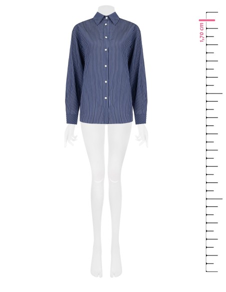 Camisa fluida em mistura de viscose com efeito ligeiramente amarrotado Rinascimento
