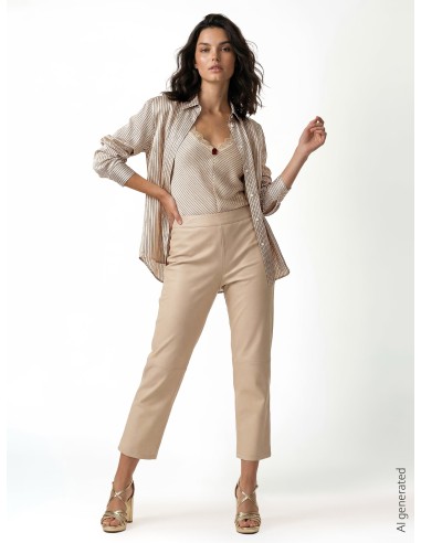Camisa fluida em mistura de viscose com efeito ligeiramente amassado Rinascimento