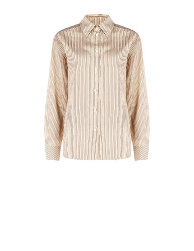Camisa fluida em mistura de viscose com efeito ligeiramente amarrotado Rinascimento