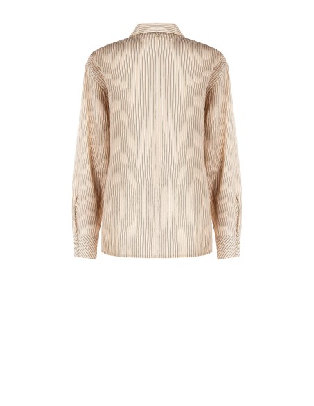 Blusa fluida em mistura de viscose com efeito ligeiramente amassado Rinascimento