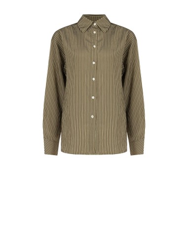 Camisa fluida em mistura de viscose com efeito ligeiramente amassado Rinascimento