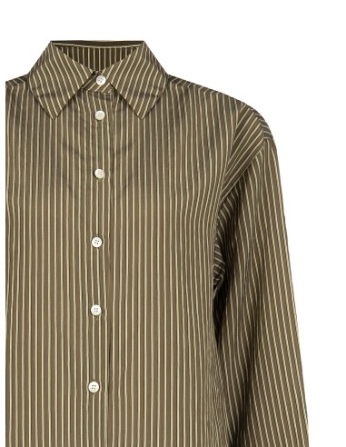 Camisa fluida em mistura de viscose com efeito ligeiramente amarrotado Rinascimento