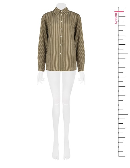 Camisa fluida em misto de viscose com efeito ligeiramente amarrotado Rinascimento