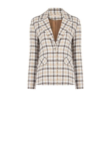 Blazer em tweed com botão com logótipo RR Rinascimento