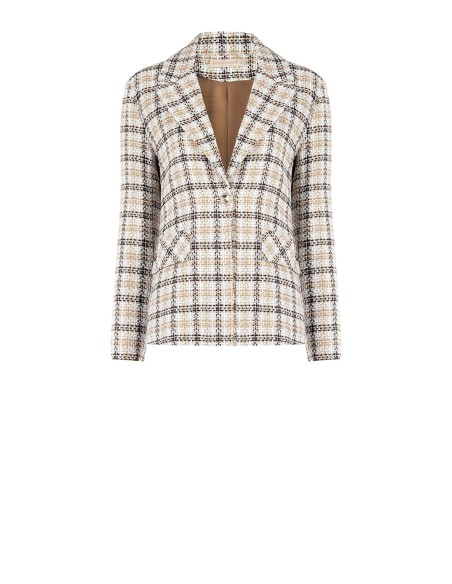 Blazer em tweed com botão com logótipo RR Rinascimento