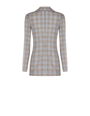 Giacca Blazer Sfiancata In Principe Di Galles A Taglio Lungo Rinasc...