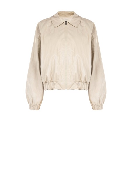 Giubbotto Bomber In Similpelle Effetto Leggermente Stropicciato Rin...