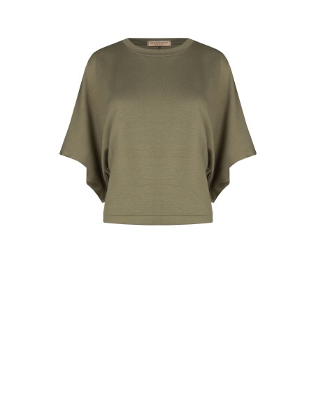 Sweatshirt oversize curta em mistura de viscose Rinascimento