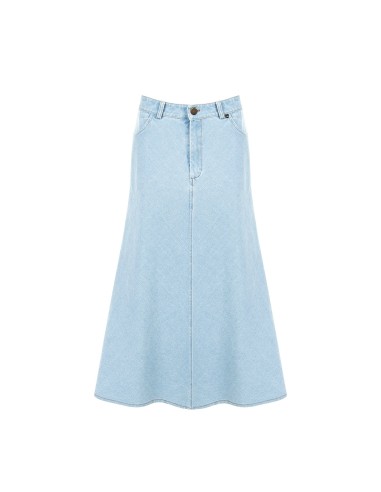 Gonna Lunga A Trapezio In Denim A Lavaggio Chiaro Rinascimento - Ve...