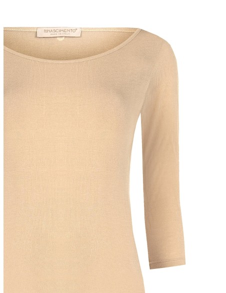 T-shirt justa em viscose ultraleve com mangas 3/4 Rinascimento