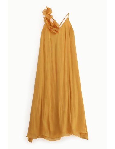 Vestido Longo Com Alças E Folho Decorativo Dixie