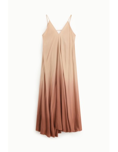 Vestido longo com alças e decote em V degradé Dixie