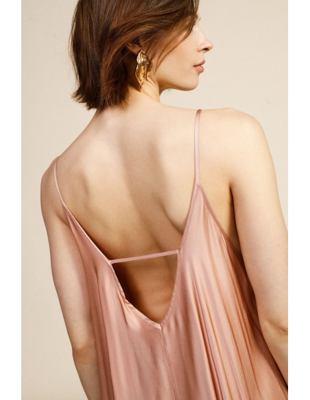 Vestido Longo com Alças e Decote em V Degradé Dixie