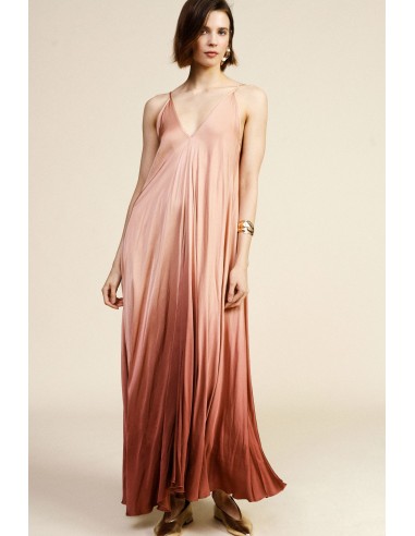 Vestido longo com alças, decote em V e efeito degradé Dixie