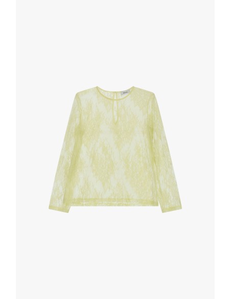 Top de Mangas Compridas em Renda Floral Dixie