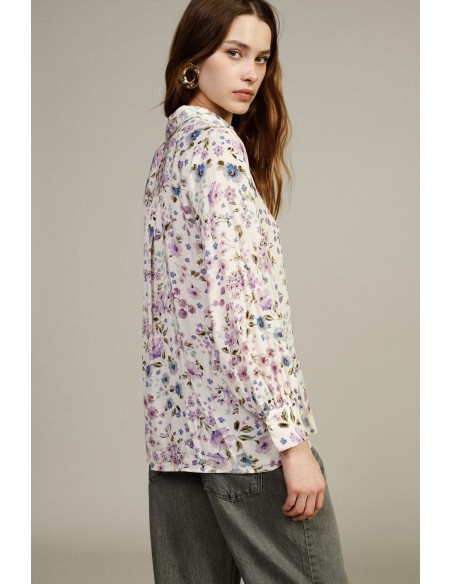 Camisa Com Estampa Floral E Mangas Compridas Dixie