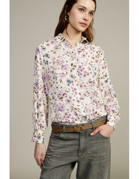 Camisa com estampa floral e mangas compridas Dixie