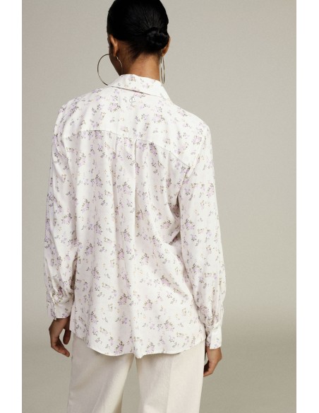 Camisa com estampa floral, gola clássica, mangas compridas Dixie