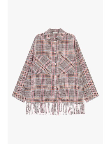 Camisa com franjas e bolsos frontais estampados Dixie