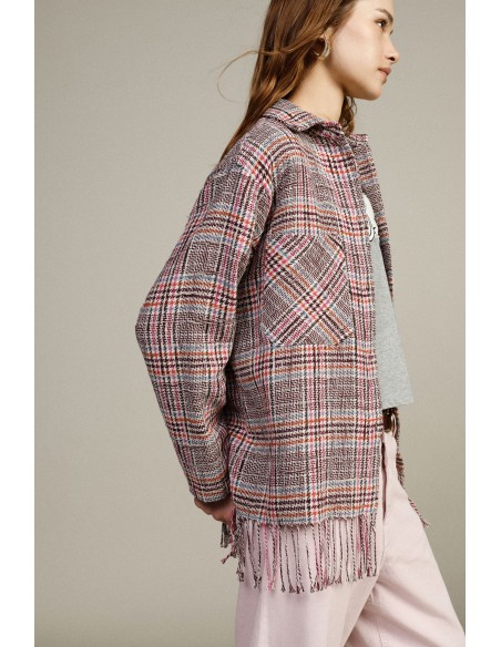 Camisa Con Franjas E Bolsos Frontais Estampados Dixie