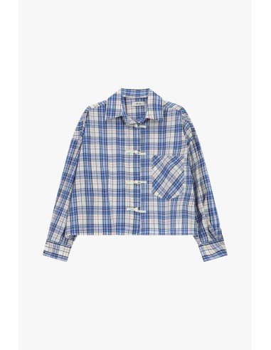 Camisa xadrez com bolso aplicado e fecho alamar Dixie