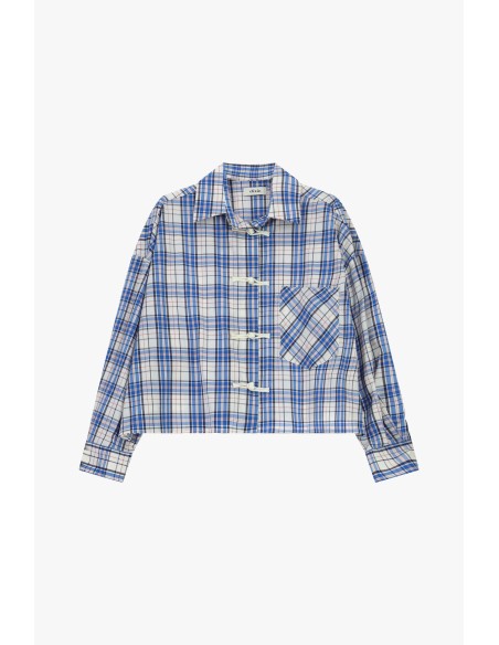 Camisa xadrez com bolso aplicado e fecho alamar Dixie