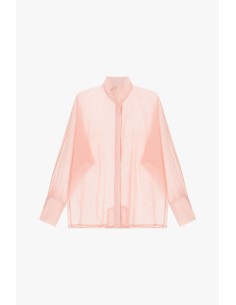 Camisa Transparente Corte Largo Colarinho à Coreana Dixie 2