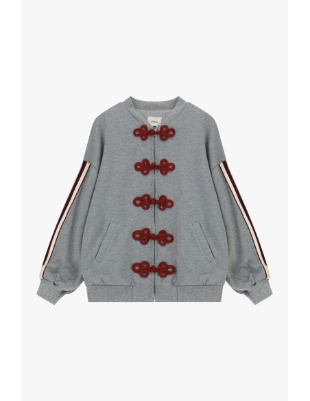 Sweatshirt com fecho de correr, detalhes em presilhas, corte amplo Dixie