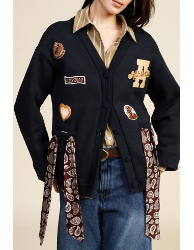 Sweat sem capuz com botões e detalhes em patch Dixie