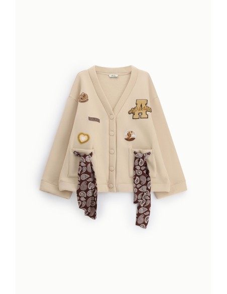 Sweat sem capuz com botões e detalhes em patch Dixie
