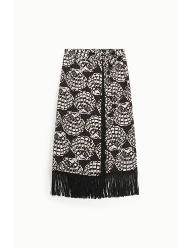 Saia com franjas e estampa fantasia Dixie