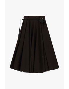 Saia Midi Plissada com Cinto e Mini-bolsa Dixie