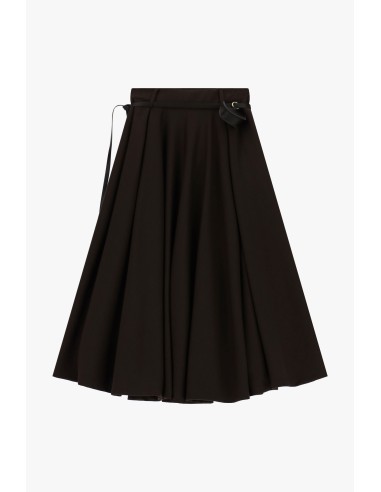 Saia Midi Plissada com Cinto e Mini-bolsa Dixie