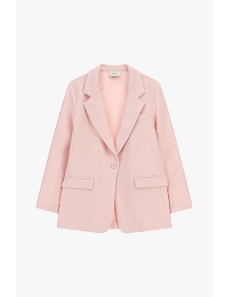Blazer de um só peito com bolsos com aba e lapela clássica Dixie