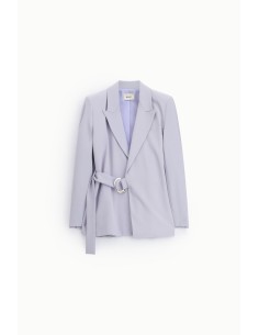 Blazer com Cinto de Argola e Revers Clássicos Dixie