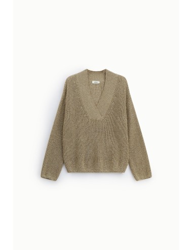 Camisola Decote em V Malha Grossa Dixie