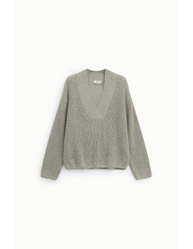 Camisola de decote em V de malha grossa Dixie