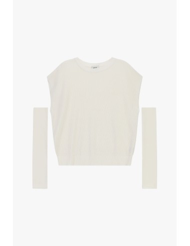 Top Trabalhado em Malha com Mangas Destacáveis Dixie