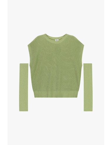 Top trabalhado em malha com mangas destacáveis Dixie